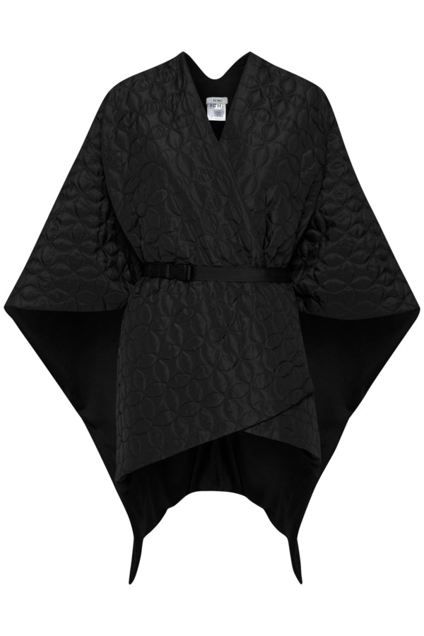 Quilted Poncho In Black