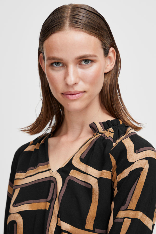 Geometric Print Blouse